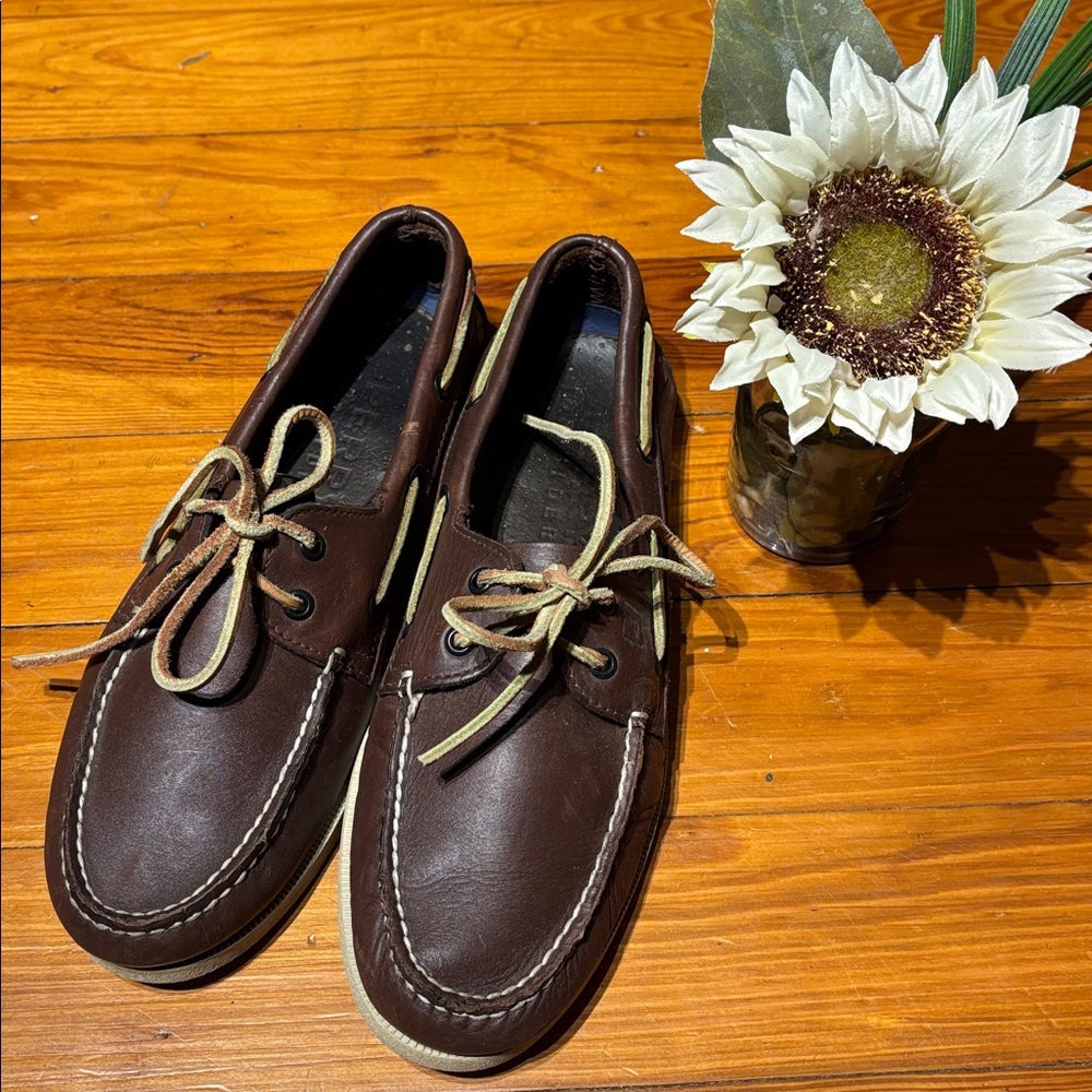 Sperry Top-Sider. Dark Brown Leather Boat Shoes